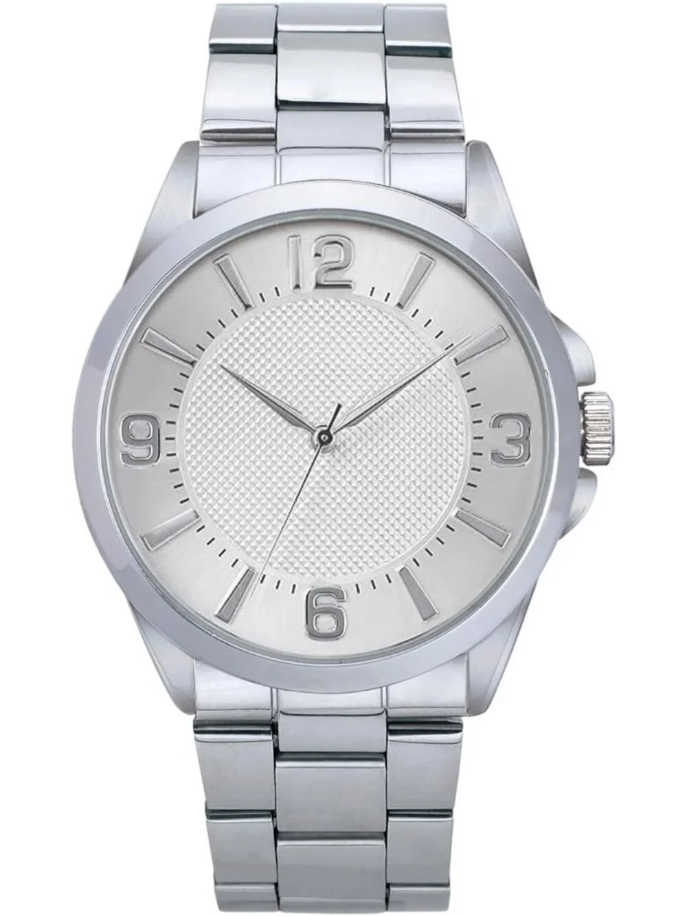 Men's Silver Analog Stainless Steel Case Arabic Numerals Classic Wrist Watch